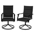 Tangkula Padded Patio Swivel Chairs Set of 4/2 Heavy Duty Metal Frame Rocker Chair