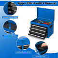 2 - in - 1 Rolling Tool Chest, 5-Drawer Tool Storage Cabinet with Wheels, Adjustable Shelf, Tool Box Organizer for Garage Warehouse Workshop