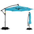 Tangkula 10ft Solar Patio Umbrella with Base Included