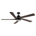 WINGBO 54 DC Ceiling Fan with Lights and Remote Control, 5 Reversible Carved Wood Blades Brass/Black