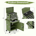 2 - in - 1 Rolling Tool Chest, 5-Drawer Tool Storage Cabinet with Wheels, Adjustable Shelf, Tool Box Organizer for Garage Warehouse Workshop