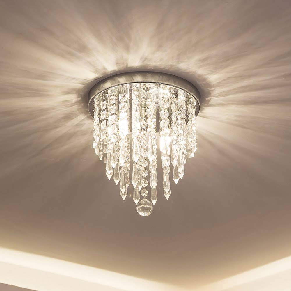 Lifeholder Mini Chandelier Crystal Lighting 2 Lights Flush Mount Ceiling Light