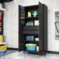 AECOJOY 71" Metal Garage Storage Cabinet with Drawers and Wheel