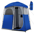 Favory Double - Room Shower Tent, Oversize Space Privacy Shelter for Camping with Floor, Portable Camping Changing Tent with Removable Rain Fly, Storage Bag for Dressing, Toilet, Brown