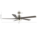 WINGBO 54 DC Ceiling Fan with Lights and Remote Control, 5 Reversible Carved Wood Blades Brass/Black