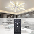 Garwarm Dimmable Ceiling Fan with Light and Remote Control, 27" Small Flush Mounted Ceiling Fan