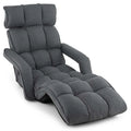 6 - Position Adjustable Floor Sofa Bed, Folding Lazy Sofa Chaise Lounger Recliner with Armrests & Footrests for Living Room, Bedroom & Gaming