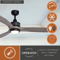 Vaxcel Curtiss Satin Brass Mid - Century Modern MCM Wood Propeller Ceiling Fan with LED Light Kit and Remote