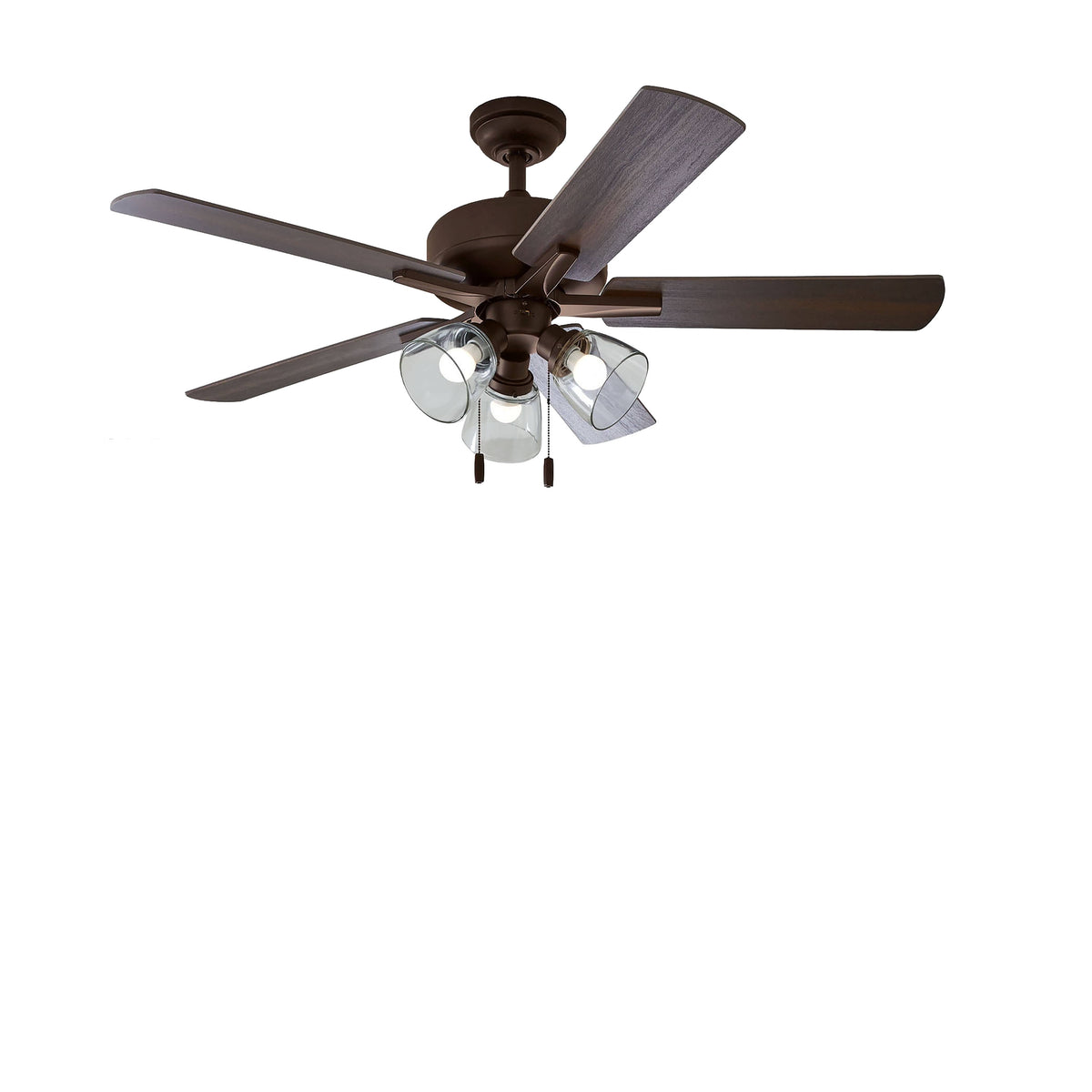 Better Homes & Gardens 52" Bronze Coastal Ceiling Fan, 5 Reversible Blade, 3 LED Bulbs Included
