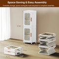 Slim Kitchen Pantry Storage Cabinet with Doors and Shelves, 3 - Tiers Plastic Narrow Storage Organizer Collapsible