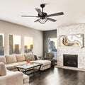 Parrot Uncle 52 - Inch Contemporary Chrome Ceiling Fan with Integrated LED Lights and Remote Control