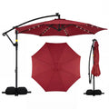 Tangkula 10ft Solar Patio Umbrella with Base Included