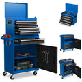 2 - in - 1 Rolling Tool Chest, 5-Drawer Tool Storage Cabinet with Wheels, Adjustable Shelf, Tool Box Organizer for Garage Warehouse Workshop