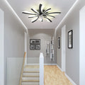 Garwarm Dimmable Ceiling Fan with Light and Remote Control, 27" Small Flush Mounted Ceiling Fan