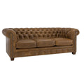 Hancock Tufted Top Grain Italian Leather Chesterfield Sofa - Dimensions: 31" H x 86" W x 40" D