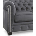 Hancock Tufted Top Grain Italian Leather Chesterfield Sofa - Dimensions: 31" H x 86" W x 40" D