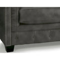 Hancock Tufted Top Grain Italian Leather Chesterfield Sofa - Dimensions: 31" H x 86" W x 40" D