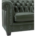 Hancock Tufted Top Grain Italian Leather Chesterfield Sofa - Dimensions: 31" H x 86" W x 40" D