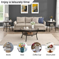 Myhozm Industrial Round Metal Coffee Table with Shelf – Perfect for Living Room, Home Office, and Bedroom