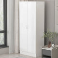 Freestanding 2 - Door Bedroom Armoire with Hanging Rod