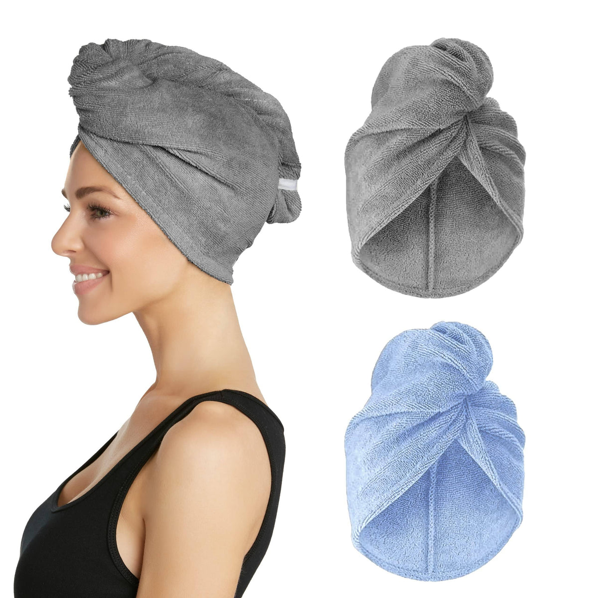 Turbie Twist Microfiber Hair Towel Wrap - The Original Quick Dry, Anti-Frizz Turban Towel for Thick, Long, and Curly Hair - Bathroom Essential for