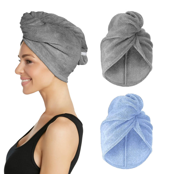 Turbie Twist Microfiber Hair Towel Wrap - The Original Quick Dry, Anti-Frizz Turban Towel for Thick, Long, and Curly Hair - Bathroom Essential for
