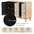 Mirrored Buffet Cabinet with Glass Doors and Silver Handles - 3 - Door Sideboard for Living Room, Hallway, and Dining Room
