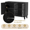 Mirrored Buffet Cabinet with Glass Doors and Silver Handles - 3 - Door Sideboard for Living Room, Hallway, and Dining Room