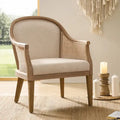 Danilo Solid Wood Armchair with Rattan Design and Sturdy Legs by HULALA HOME