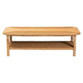 Minahasa Bohemian Braided Rattan Coffee Table in Light Honey