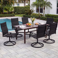 Tangkula Padded Patio Swivel Chairs Set of 4/2 Heavy Duty Metal Frame Rocker Chair