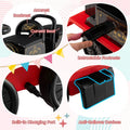 6V 2 - Seater Ride On Train with Detachable Carriage, Under - Seat Storage, Whistle & Flashing LED Lights, Trackless Electric Ride On Toy for Kids
