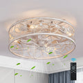 QHTX 18 - Inch White Vintage Caged Ceiling Fan with Remote Control