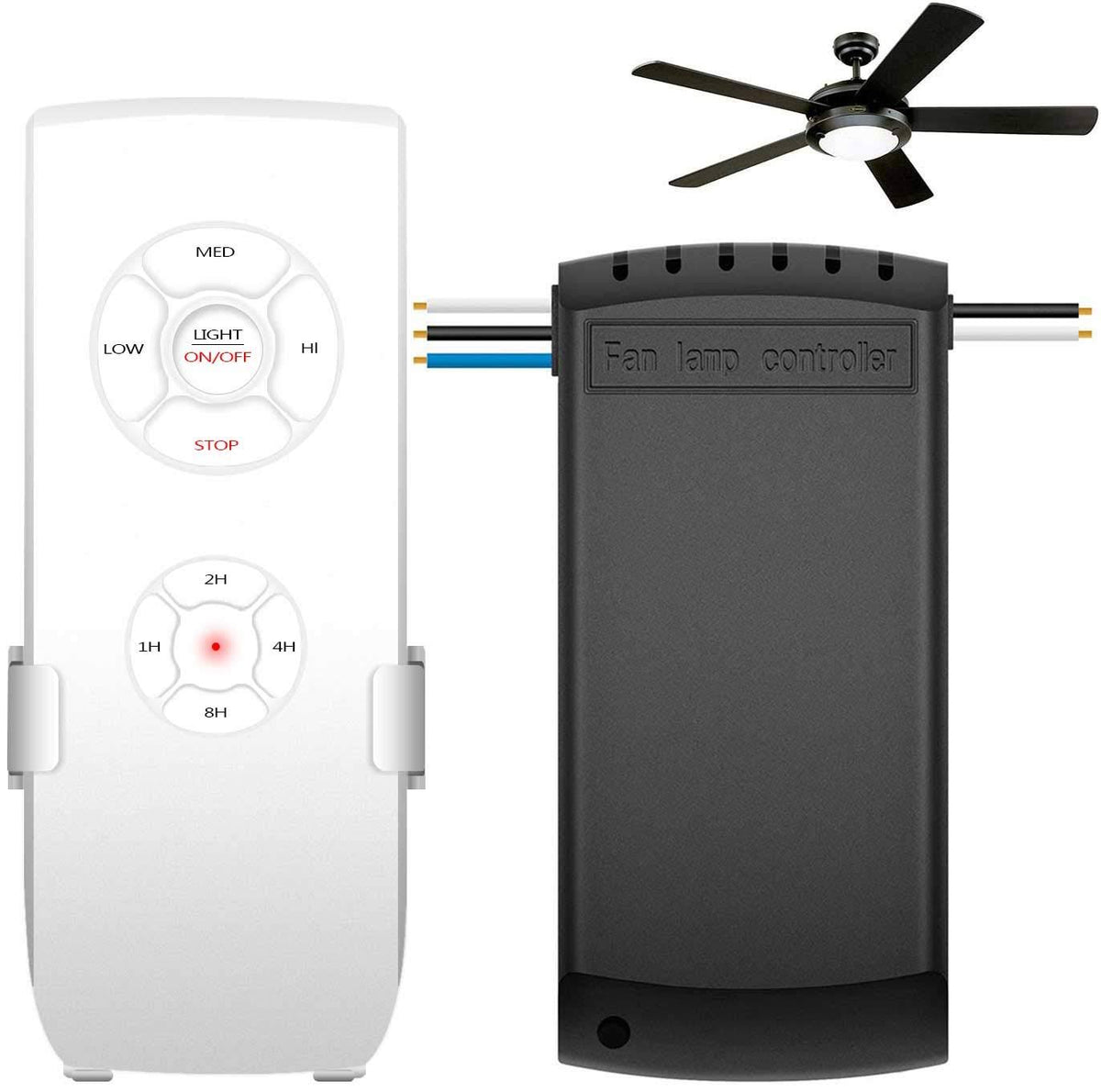 Universal Ceiling Fan Remote Control Kit 3 - in - 1 Ceiling Fan Light Timing & Speed Wireless Remote Control and Receiver Kits for Ceiling Fan Lamp