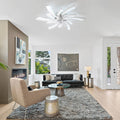 Garwarm Dimmable Ceiling Fan with Light and Remote Control, 27" Small Flush Mounted Ceiling Fan