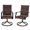 Tangkula Padded Patio Swivel Chairs Set of 4/2 Heavy Duty Metal Frame Rocker Chair