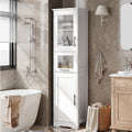 Bathroom Cabinet, Tall Storage Cabinet with Doors and Adjustable Shelf, Freestanding Floor Pantry Cabinet