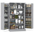 Spaco 17-Tier Kitchen Small Pantry Cabinet with 2 Doors and 6 Adjustable Shelves, Cabinet Pantry, Freestanding 5-Tier Shelving Pantries