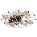 Industrial Cage Ceiling Fan - Low - Profile 7 - Blade Fan with Remote & Light - Modern Rustic Cooling for Small Spaces