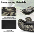 Inflatable Fishing Float Tube, 350 LBS Capacity Belly Boat with Paddle, Flippers, Rod Holder, Fish Ruler, Pump, Storage Bag & Adjustable Straps