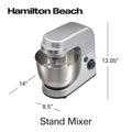 Hamilton Beach 4 Quart Stand Mixer for Kitchen, 7 Speeds, Tilt - Head, Dough Hook, Whisk & Flat Beater, White