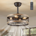 Zardon 52 in Black Ceiling Fan with LED Light and Remote, Downrod 6-Speed and Quiet Reversible DC Motor for Bedroom, Living Room, Indoor