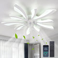 Garwarm Dimmable Ceiling Fan with Light and Remote Control, 27" Small Flush Mounted Ceiling Fan