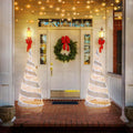 5 FT Pre - lit Christmas Cone Tree, Artificial Spiral Conic Tree with 300 Warm White & 250 Cold White LED Lights, Xmas Holiday Decor for Home Party