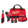 M12 FUEL 12V Lithium - Ion Cordless 3/8 In. Ratchet and 1/4 In. Impact Driver Kit (2 - Tool) W/Batteries, Charger & Bag
