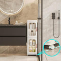 Slim Kitchen Pantry Storage Cabinet with Doors and Shelves, 3 - Tiers Plastic Narrow Storage Organizer Collapsible