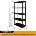 Hyper Tough Large 5-Tier Shelving Unit, W36 x D18 x H74" Interlocking Multipurpose Organizer, Black, Pack of 2