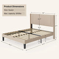 Bedroom Furniture Set Includes Queen Bed Frame, 4 Drawer Dresser Set of 2 & 3 Seat Futon Sofa Modern Storage Solution for Stylish Home Decor