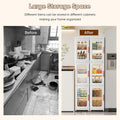 Slim Kitchen Pantry Storage Cabinet with Doors and Shelves, 3 - Tiers Plastic Narrow Storage Organizer Collapsible