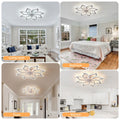 Garwarm Dimmable Ceiling Fan with Light and Remote Control, 27" Small Flush Mounted Ceiling Fan